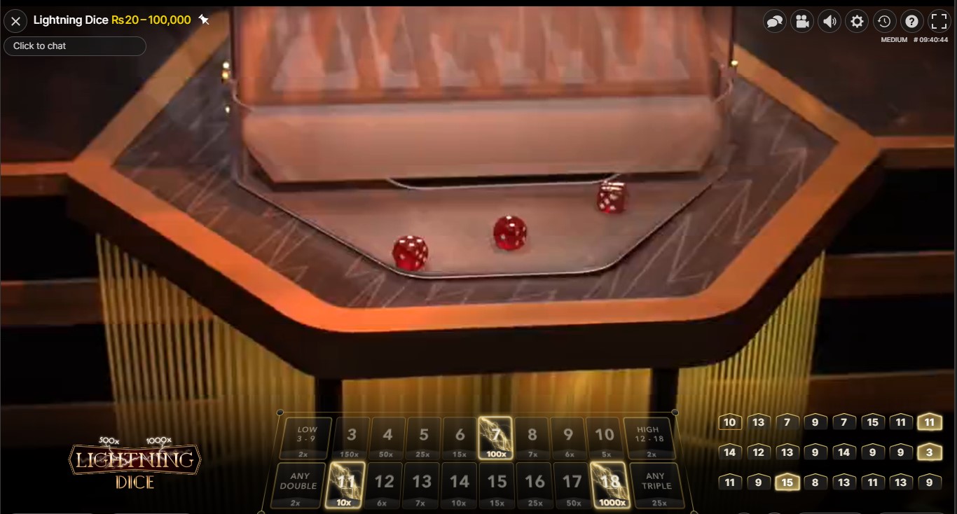 Lightning dice live