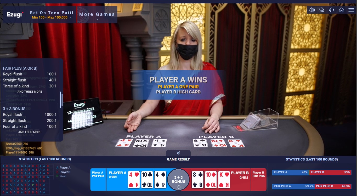Teen patti live dealer